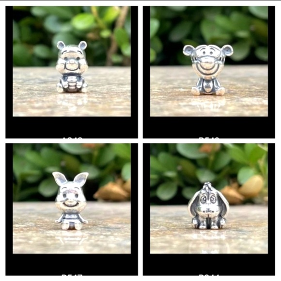 UNBRANDED Jewelry - ( 4 ) CHARMS : WINNIE THE POOH+PIGGLET+TIGGER + EEYORE CHARMS PANDORA COMPATIBLE